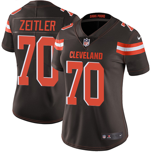 Women's Nike Cleveland Browns #70 Kevin Zeitler Brown Team Color Vapor Untouchable Limited Player NFL Jersey