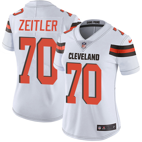 Women's Nike Cleveland Browns #70 Kevin Zeitler White Vapor Untouchable Limited Player NFL Jersey