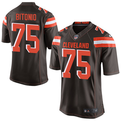 Men's Nike Cleveland Browns #75 Joel Bitonio Elite Brown Team Color NFL Jersey