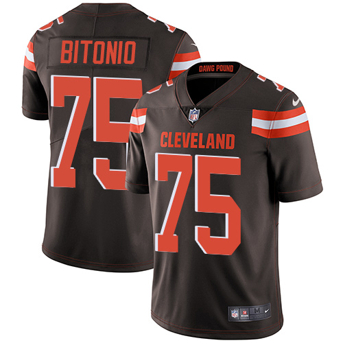 Men's Nike Cleveland Browns #75 Joel Bitonio Brown Team Color Vapor Untouchable Limited Player NFL Jersey
