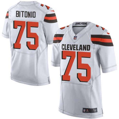 Men's Nike Cleveland Browns #75 Joel Bitonio Elite White NFL Jersey
