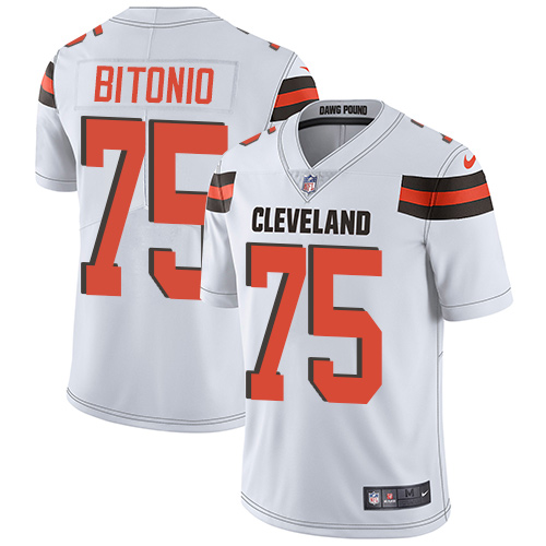 Men's Nike Cleveland Browns #75 Joel Bitonio White Vapor Untouchable Limited Player NFL Jersey