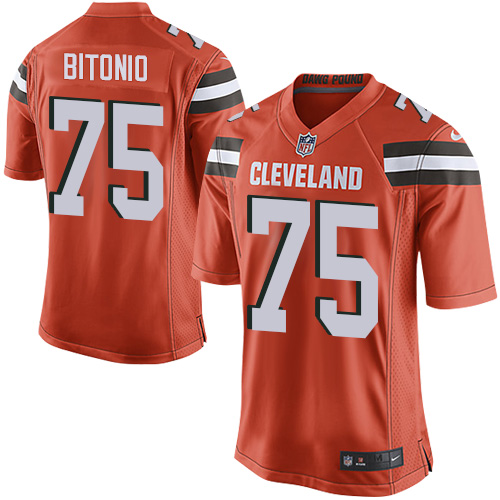 Men's Nike Cleveland Browns #75 Joel Bitonio Game Orange Alternate NFL Jersey