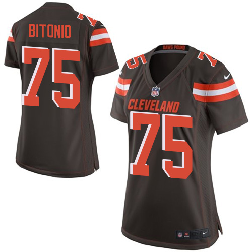 Women's Nike Cleveland Browns #75 Joel Bitonio Game Brown Team Color NFL Jersey