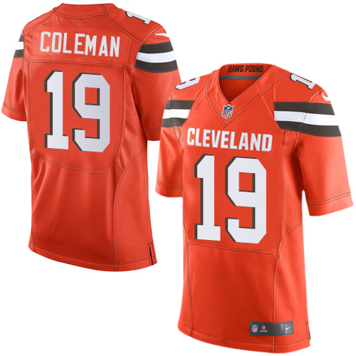 Men's Nike Cleveland Browns #19 Corey Coleman Elite Orange Alternate NFL Jersey