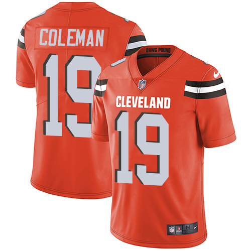 Youth Nike Cleveland Browns #19 Corey Coleman Orange Alternate Vapor Untouchable Elite Player NFL Jersey