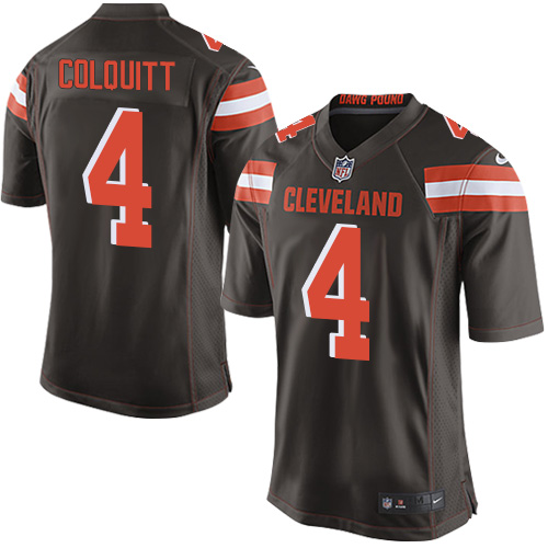 Men's Nike Cleveland Browns #4 Britton Colquitt Game Brown Team Color NFL Jersey