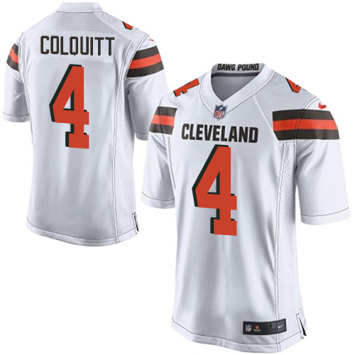 Men's Nike Cleveland Browns #4 Britton Colquitt Game White NFL Jersey