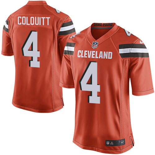 Men's Nike Cleveland Browns #4 Britton Colquitt Game Orange Alternate NFL Jersey