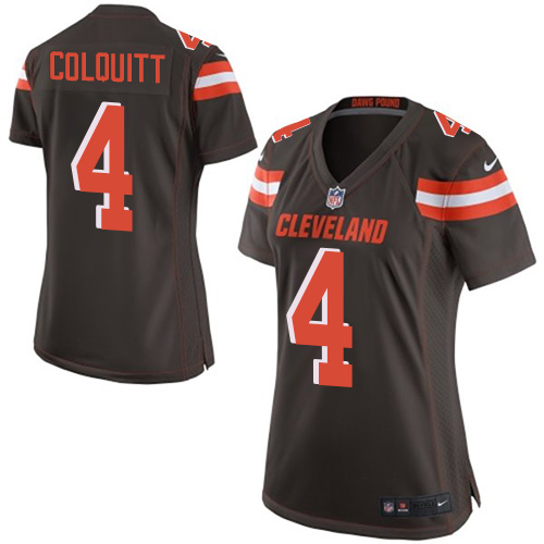 Women's Nike Cleveland Browns #4 Britton Colquitt Game Brown Team Color NFL Jersey