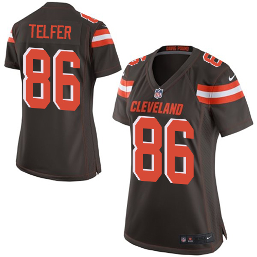 Women's Nike Cleveland Browns #86 Randall Telfer Game Brown Team Color NFL Jersey