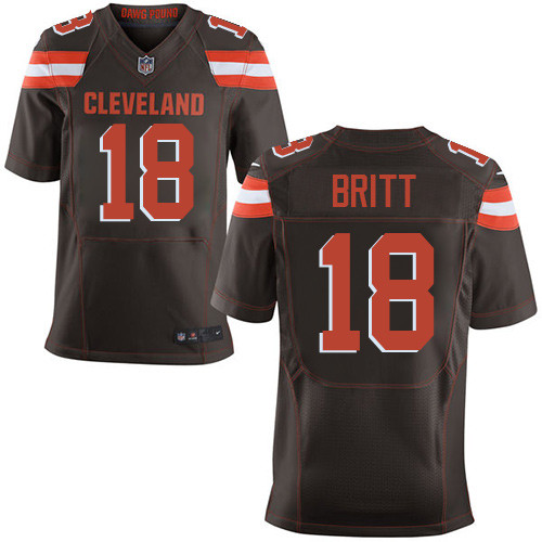 Men's Nike Cleveland Browns #18 Kenny Britt Elite Brown Team Color NFL Jersey