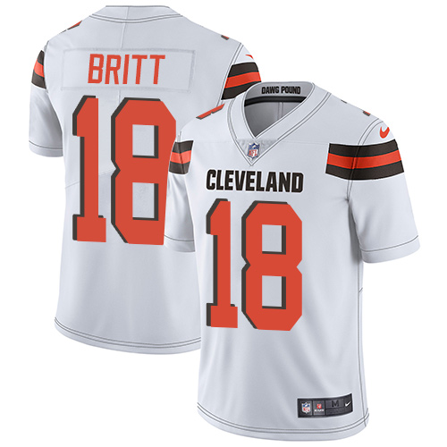 Men's Nike Cleveland Browns #18 Kenny Britt White Vapor Untouchable Limited Player NFL Jersey