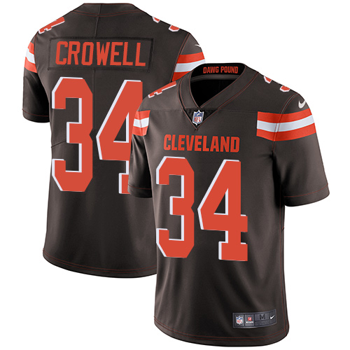 Men's Nike Cleveland Browns #34 Isaiah Crowell Brown Team Color Vapor Untouchable Limited Player NFL Jersey