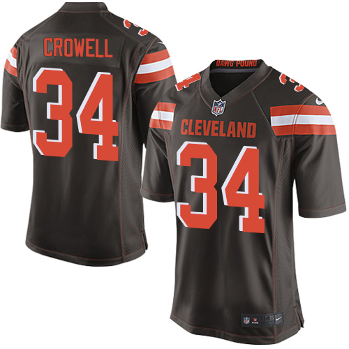 Men's Nike Cleveland Browns #34 Isaiah Crowell Game Brown Team Color NFL Jersey
