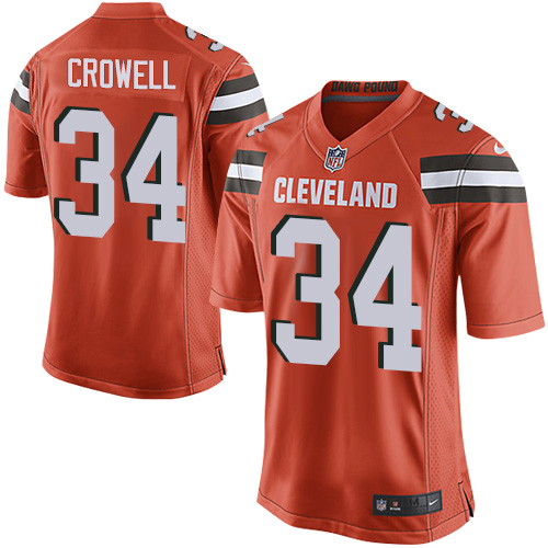 Men's Nike Cleveland Browns #34 Isaiah Crowell Game Orange Alternate NFL Jersey