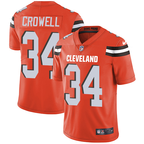 Youth Nike Cleveland Browns #34 Isaiah Crowell Orange Alternate Vapor Untouchable Elite Player NFL Jersey