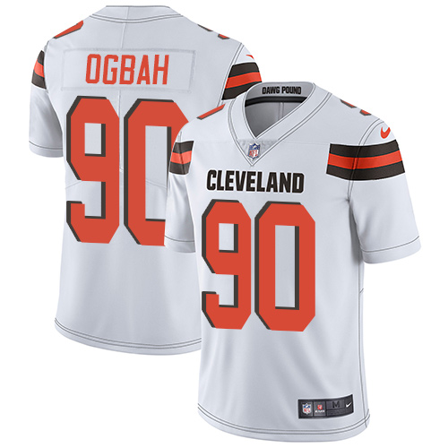 Men's Nike Cleveland Browns #90 Emmanuel Ogbah White Vapor Untouchable Limited Player NFL Jersey