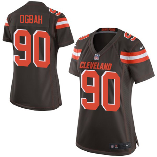 Women's Nike Cleveland Browns #90 Emmanuel Ogbah Game Brown Team Color NFL Jersey