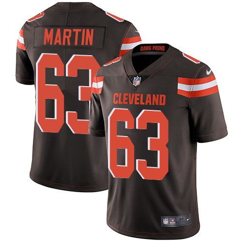 Youth Nike Cleveland Browns #63 Marcus Martin Brown Team Color Vapor Untouchable Elite Player NFL Jersey