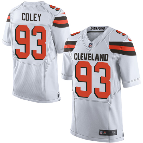 Men's Nike Cleveland Browns #93 Trevon Coley Elite White NFL Jersey