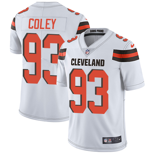 Men's Nike Cleveland Browns #93 Trevon Coley White Vapor Untouchable Limited Player NFL Jersey