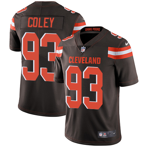 Youth Nike Cleveland Browns #93 Trevon Coley Brown Team Color Vapor Untouchable Limited Player NFL Jersey
