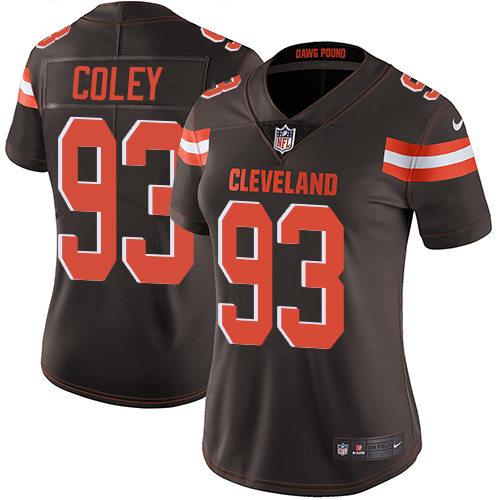Women's Nike Cleveland Browns #93 Trevon Coley Brown Team Color Vapor Untouchable Limited Player NFL Jersey