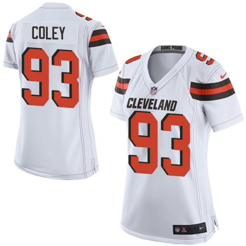 Women's Nike Cleveland Browns #93 Trevon Coley Game White NFL Jersey