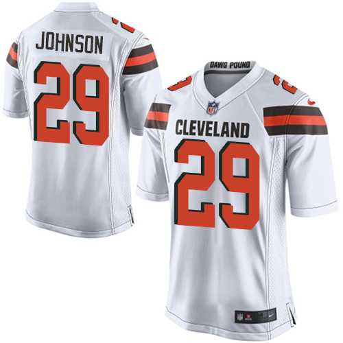 Men's Nike Cleveland Browns #29 Duke Johnson Game White NFL Jersey
