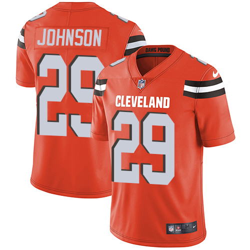 Men's Nike Cleveland Browns #29 Duke Johnson Orange Alternate Vapor Untouchable Limited Player NFL Jersey