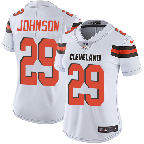 Women's Nike Cleveland Browns #29 Duke Johnson White Vapor Untouchable Elite Player NFL Jersey