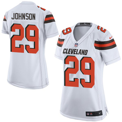 Women's Nike Cleveland Browns #29 Duke Johnson Game White NFL Jersey