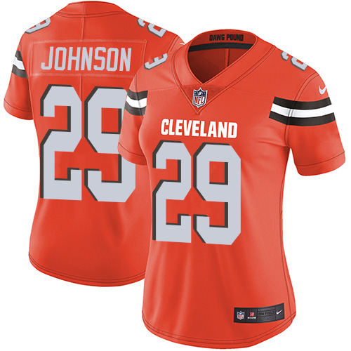 Women's Nike Cleveland Browns #29 Duke Johnson Orange Alternate Vapor Untouchable Limited Player NFL Jersey
