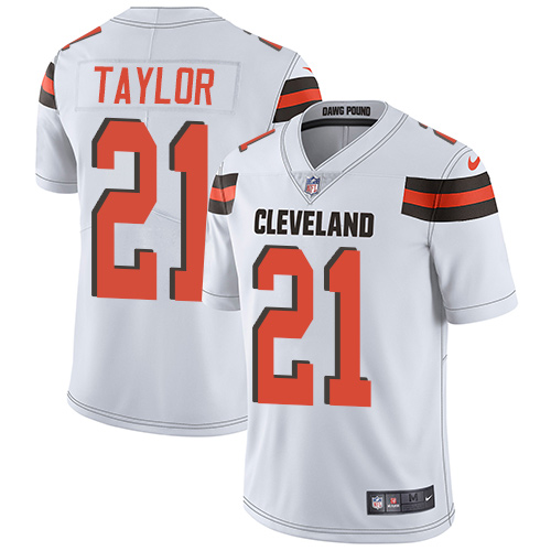 Youth Nike Cleveland Browns #21 Jamar Taylor White Vapor Untouchable Elite Player NFL Jersey
