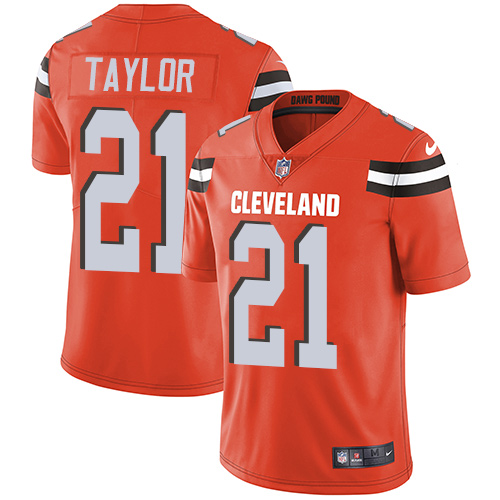 Youth Nike Cleveland Browns #21 Jamar Taylor Orange Alternate Vapor Untouchable Elite Player NFL Jersey
