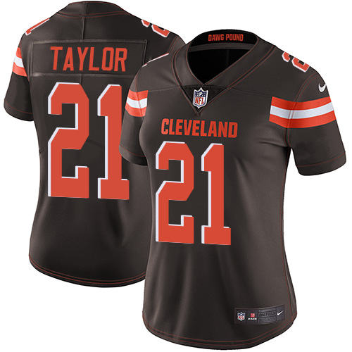 Women's Nike Cleveland Browns #21 Jamar Taylor Brown Team Color Vapor Untouchable Elite Player NFL Jersey