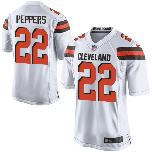 Men's Nike Cleveland Browns #22 Jabrill Peppers Game White NFL Jersey