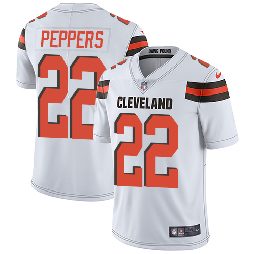 Youth Nike Cleveland Browns #22 Jabrill Peppers White Vapor Untouchable Elite Player NFL Jersey