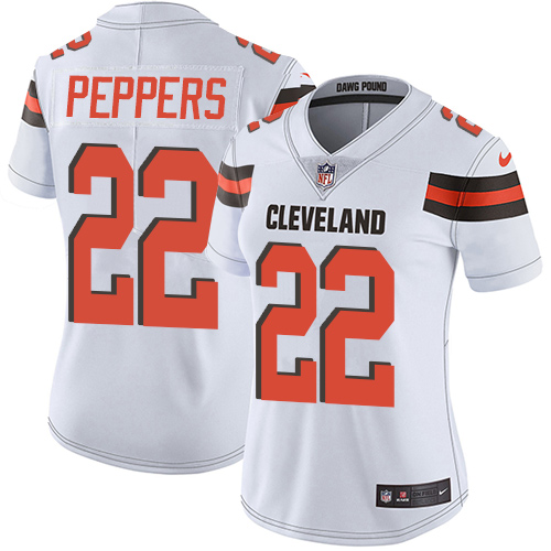 Women's Nike Cleveland Browns #22 Jabrill Peppers White Vapor Untouchable Elite Player NFL Jersey