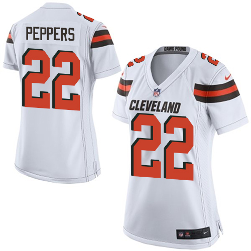 Women's Nike Cleveland Browns #22 Jabrill Peppers Game White NFL Jersey