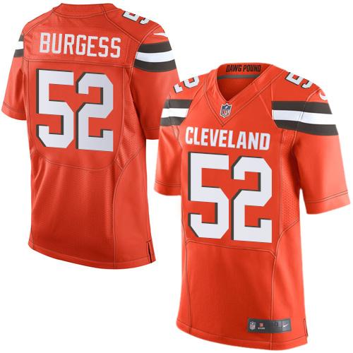 Men's Nike Cleveland Browns #52 James Burgess Elite Orange Alternate NFL Jersey