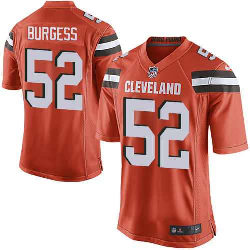 Men's Nike Cleveland Browns #52 James Burgess Game Orange Alternate NFL Jersey