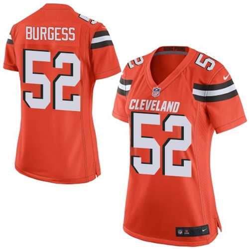 Women's Nike Cleveland Browns #52 James Burgess Game Orange Alternate NFL Jersey