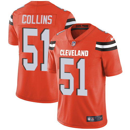 Men's Nike Cleveland Browns #51 Jamie Collins Orange Alternate Vapor Untouchable Limited Player NFL Jersey