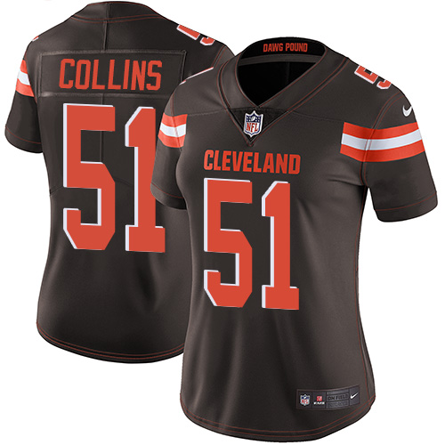Women's Nike Cleveland Browns #51 Jamie Collins Brown Team Color Vapor Untouchable Elite Player NFL Jersey