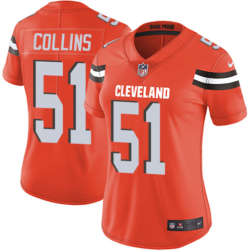 Women's Nike Cleveland Browns #51 Jamie Collins Orange Alternate Vapor Untouchable Limited Player NFL Jersey