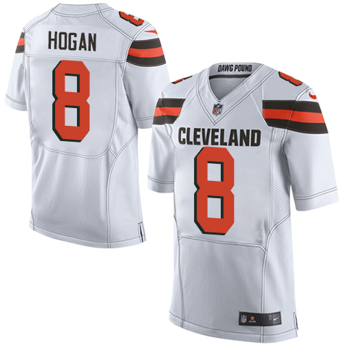 Men's Nike Cleveland Browns #8 Kevin Hogan Elite White NFL Jersey