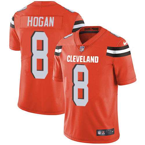 Men's Nike Cleveland Browns #8 Kevin Hogan Orange Alternate Vapor Untouchable Limited Player NFL Jersey