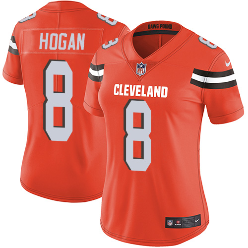 Women's Nike Cleveland Browns #8 Kevin Hogan Orange Alternate Vapor Untouchable Limited Player NFL Jersey